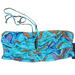 Wild Fable Women's Aqua Blue Sleeveless Woven Cropped Top - Size XL - NWT